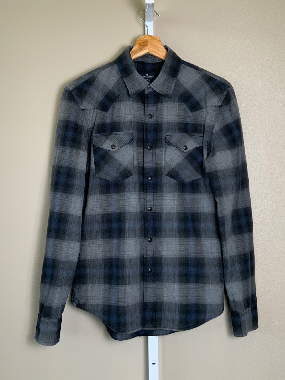 American Eagle Outfitters Slim Fit Western Plaid Shirt